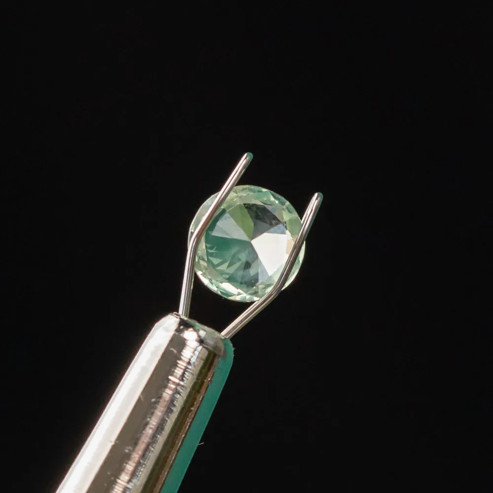 0.91CT ROUND MONTANA SAPPHIRE, LIGHT MINT GREEN, 5.95MM, UNTREATED