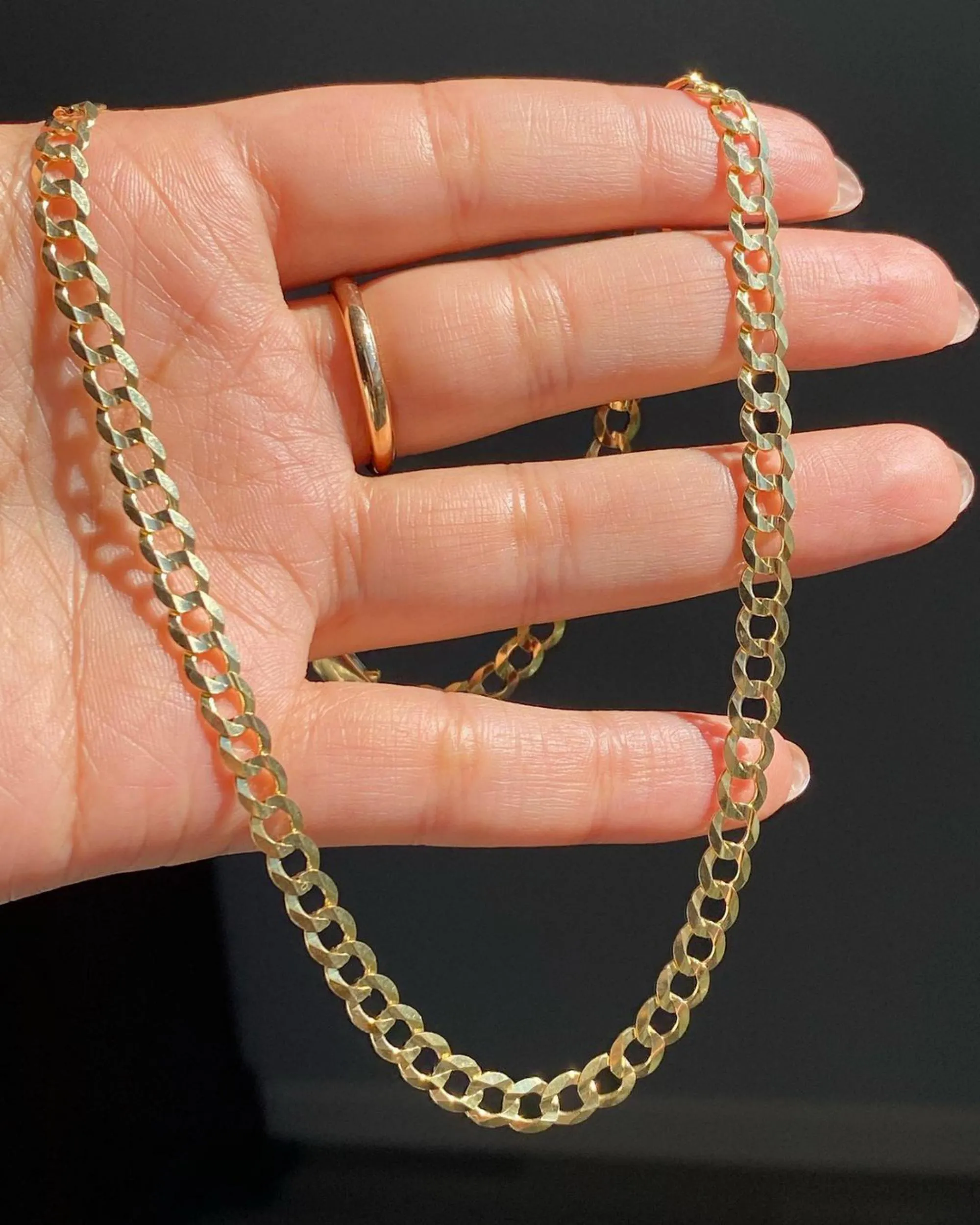 14K Gold Cuban Chain, 14kt Gold Chain