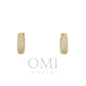 14K GOLD DIAMOND LADIES HOOP EARRINGS 0.82 CTW