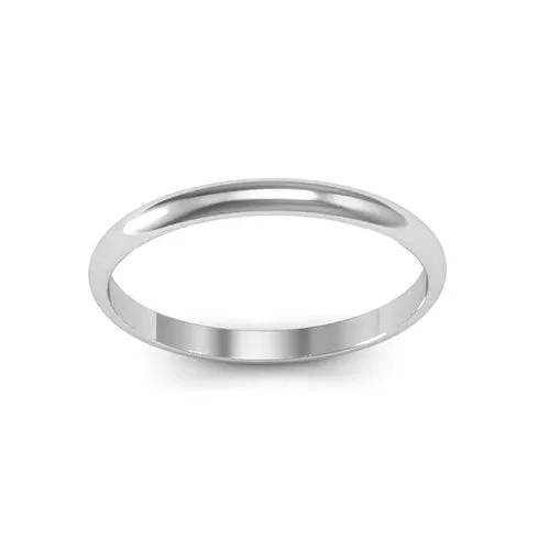 14K W Gold 2mm Wedding Band 1.8grms