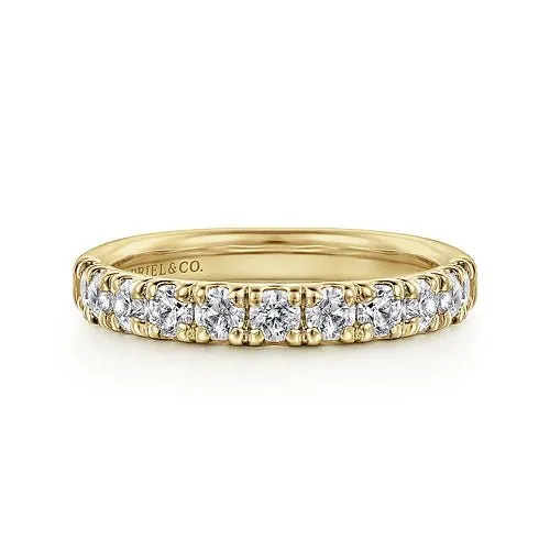 14K Y Gold .80ctw French Pave Diamond Band