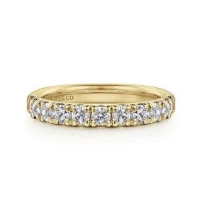 14K Y Gold .80ctw French Pave Diamond Band