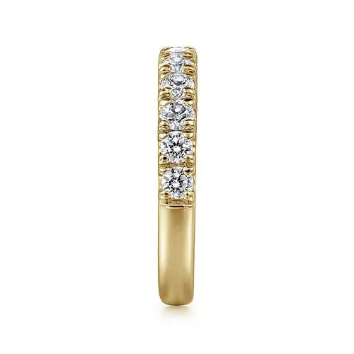 14K Y Gold .80ctw French Pave Diamond Band