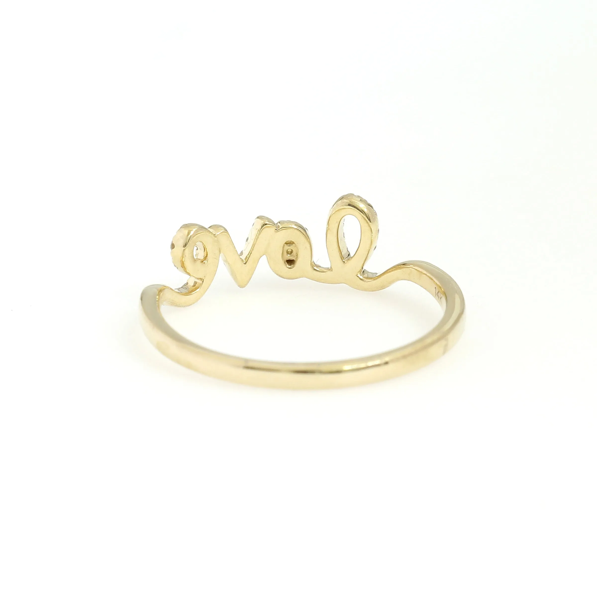 14K Yellow Gold Love Ring 0.16 Ctw