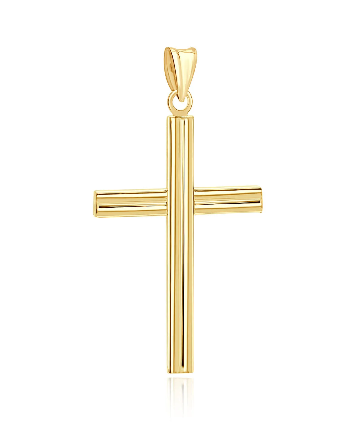 14K Yellow Gold Solid Cross Pendant