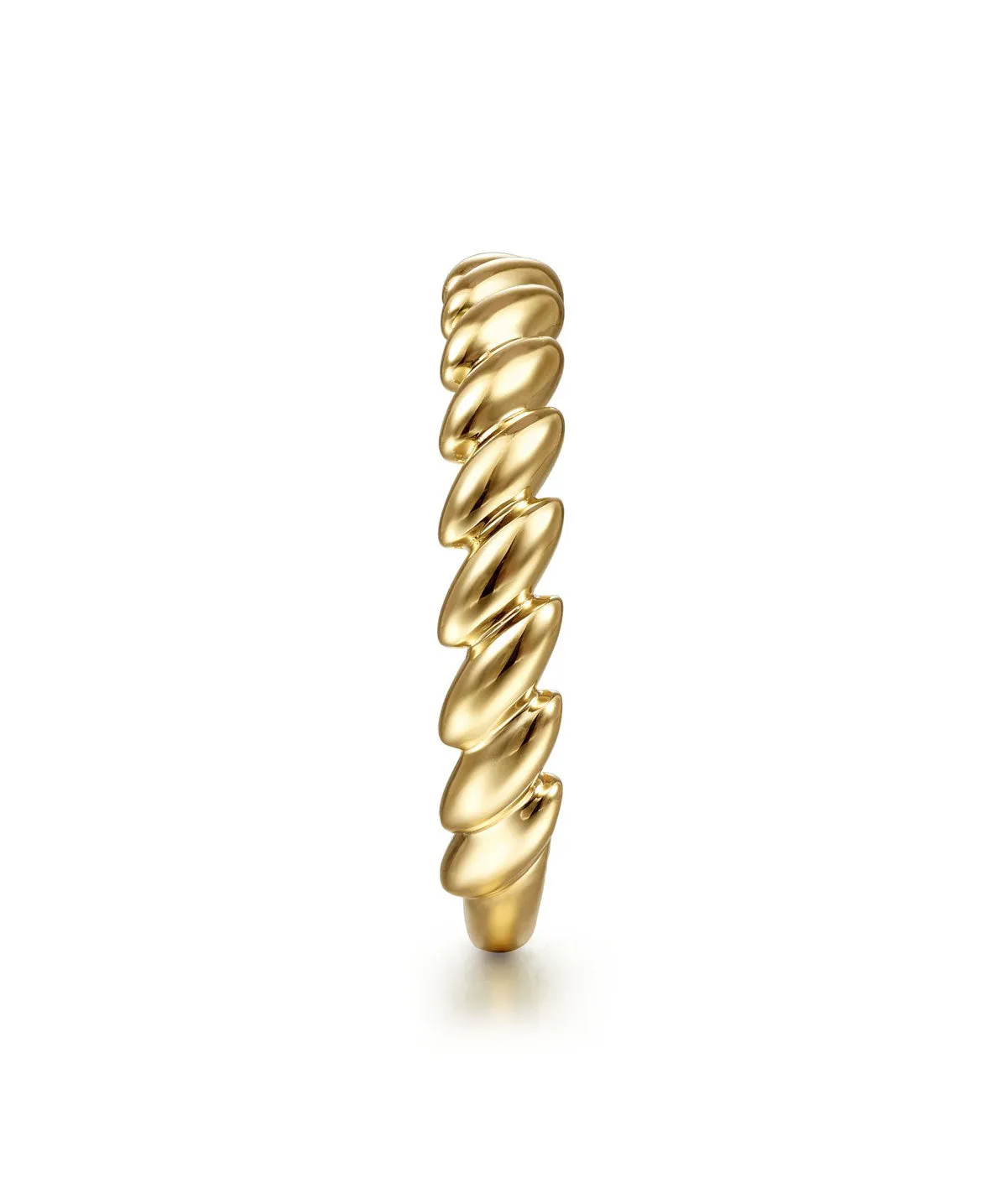 14K Yellow Gold Tilted Leaf Ring