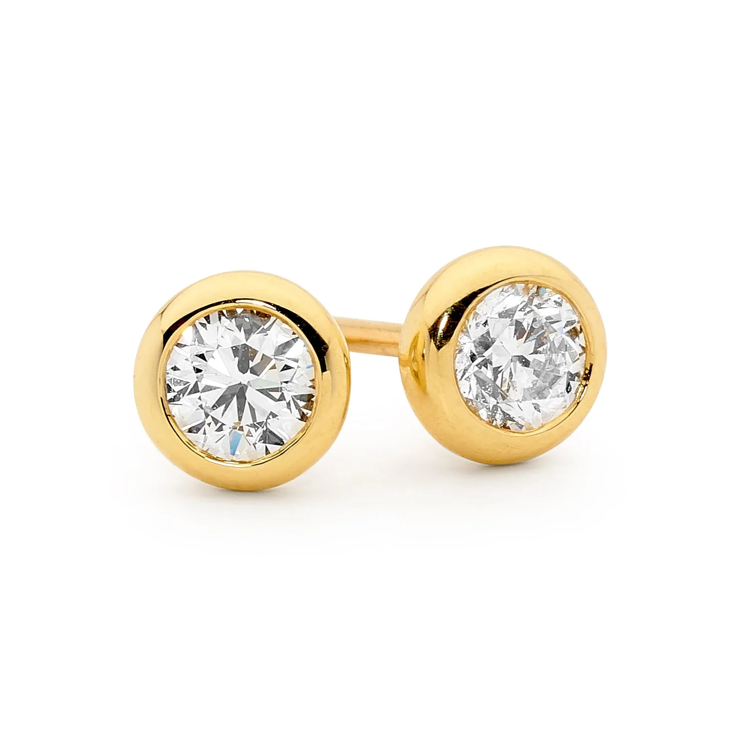 18ct White and Yellow Gold Round Diamond Earrings