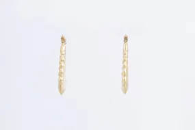 18k Yellow Gold Twisted Design Oval Hoop Earrings (2.54g.)