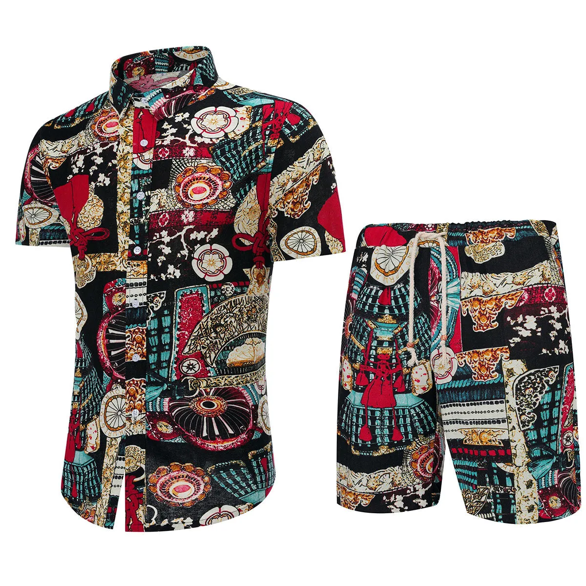 2-Piece Funny Printed Hawaii Summer Suit