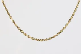 20" 14k Yellow Gold Rope Chain Necklace (21.03g.)