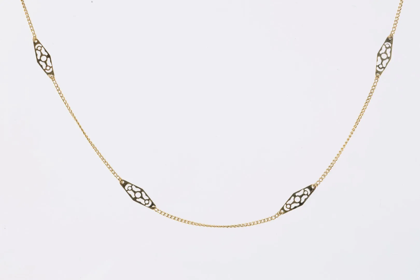 25" 18k Yellow Gold Station Necklace (4.53g.)