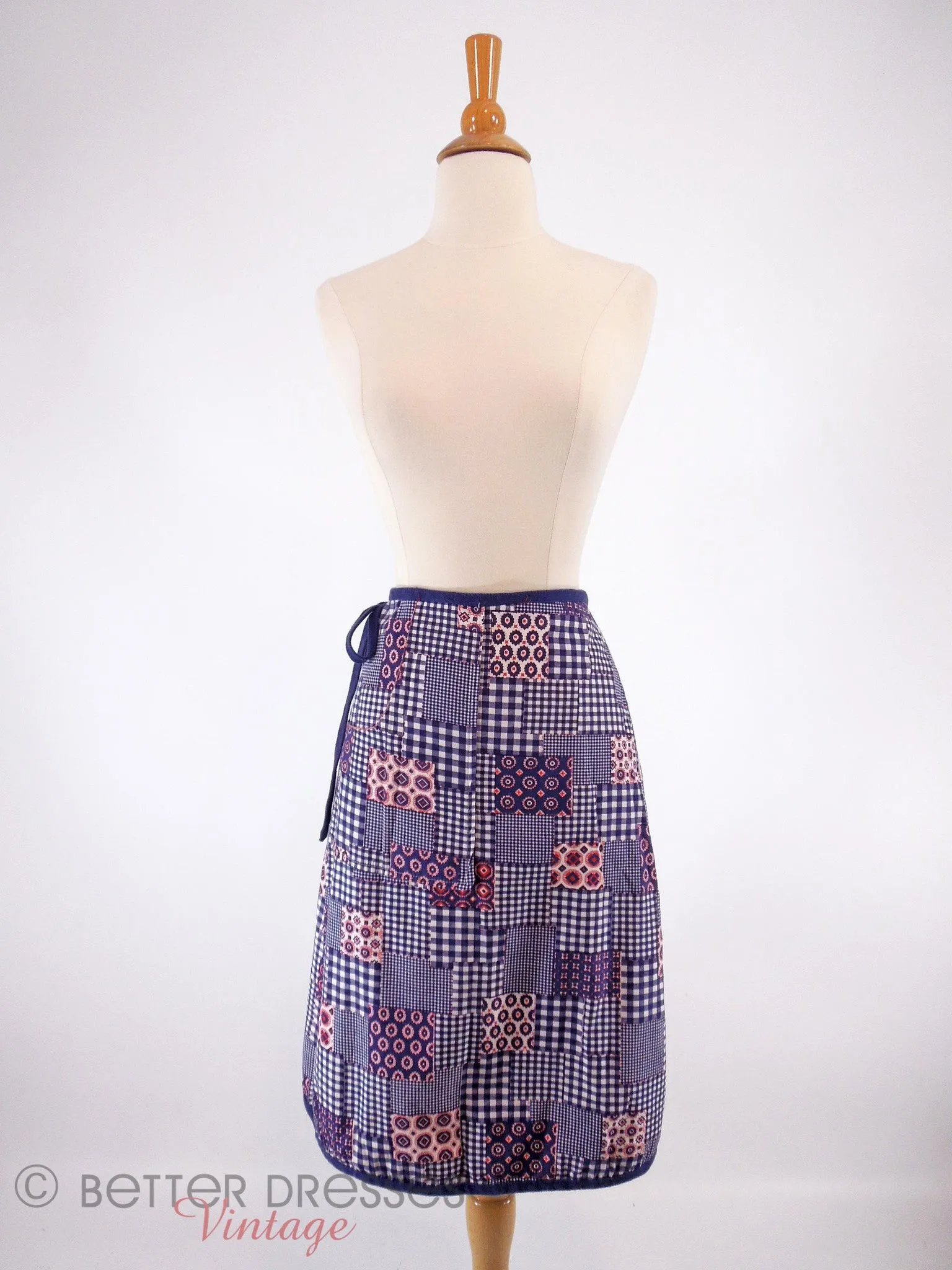 70s Wrap Skirt in Reversible Patriotic Print - sm, med