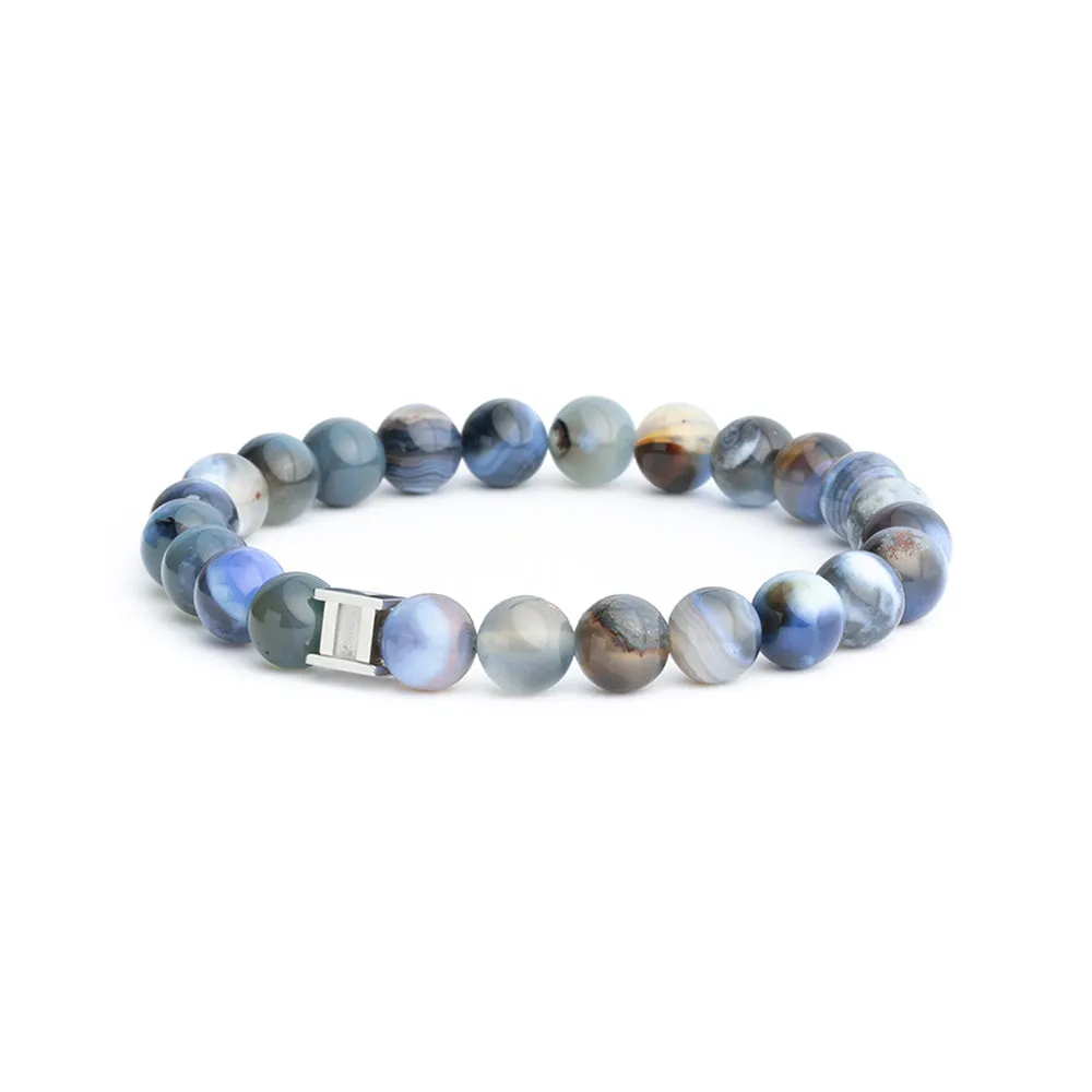 8mm bracelet with Blue Agate stone