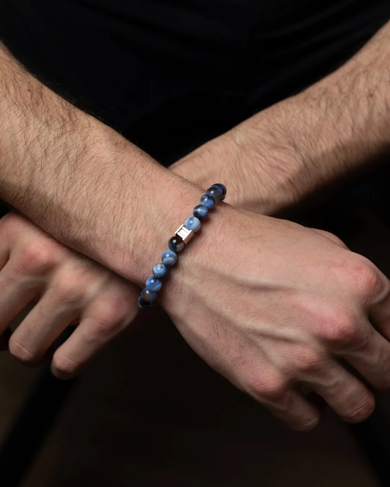 8mm bracelet with Blue Agate stone