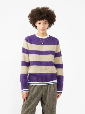 A Dance in the Jungle Sweater Purple & Beige Stripe