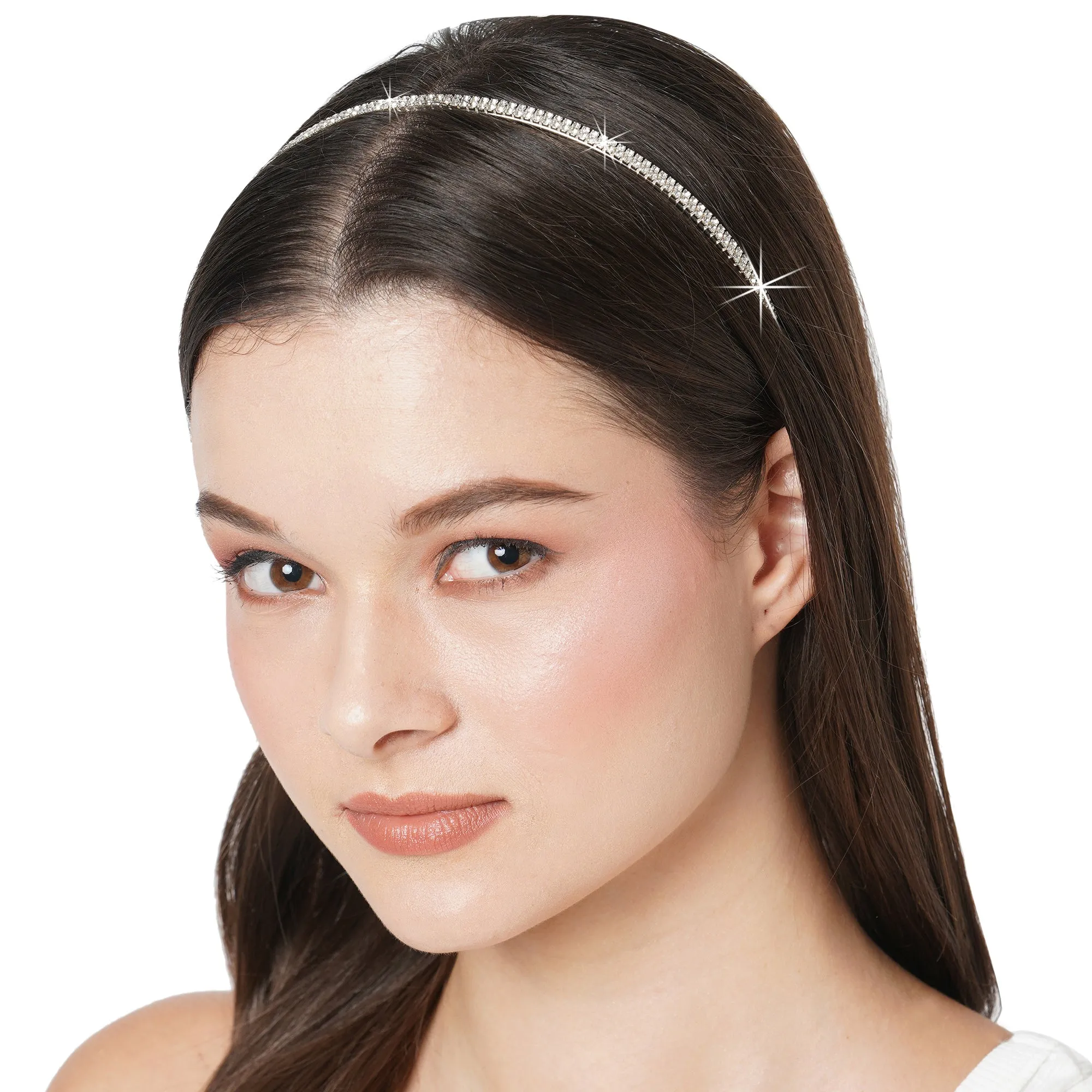 Accessorize London Silver Sparkle Diamante Alice Hair Band