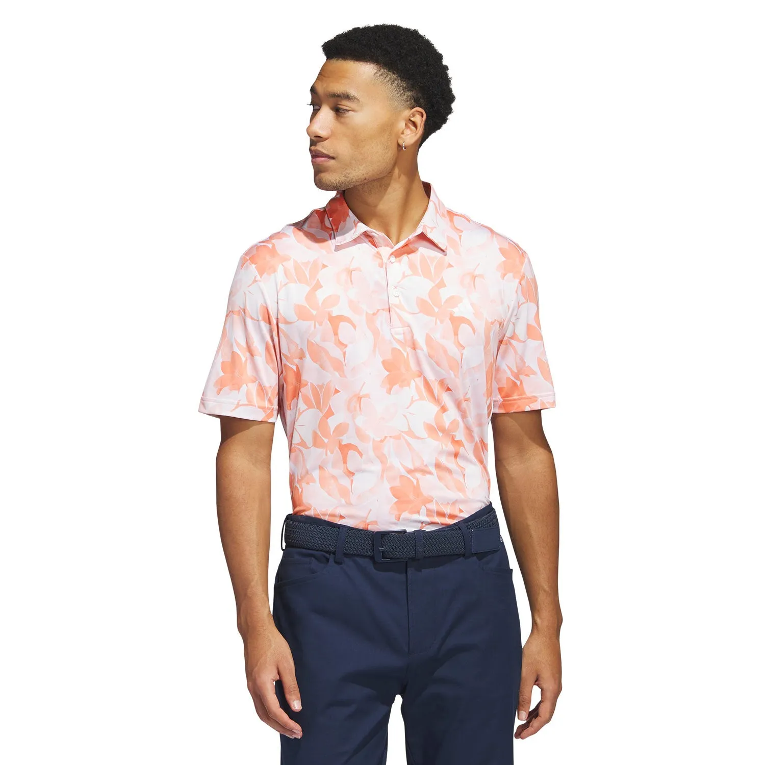 adidas Golf Floral Polo - Coral Fusion/Pantone/White