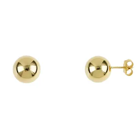 AFJ Gold Collection - Large Ball Stud Earrings, Yellow Gold