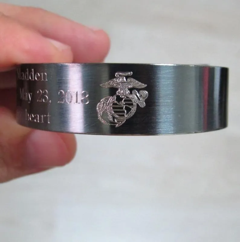 Air Force gift - Personalized Mens Cuff Bracelet