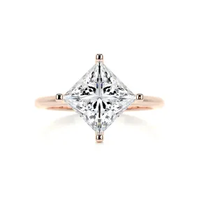 Alma Moissanite & Diamonds Ring -14K Rose Gold