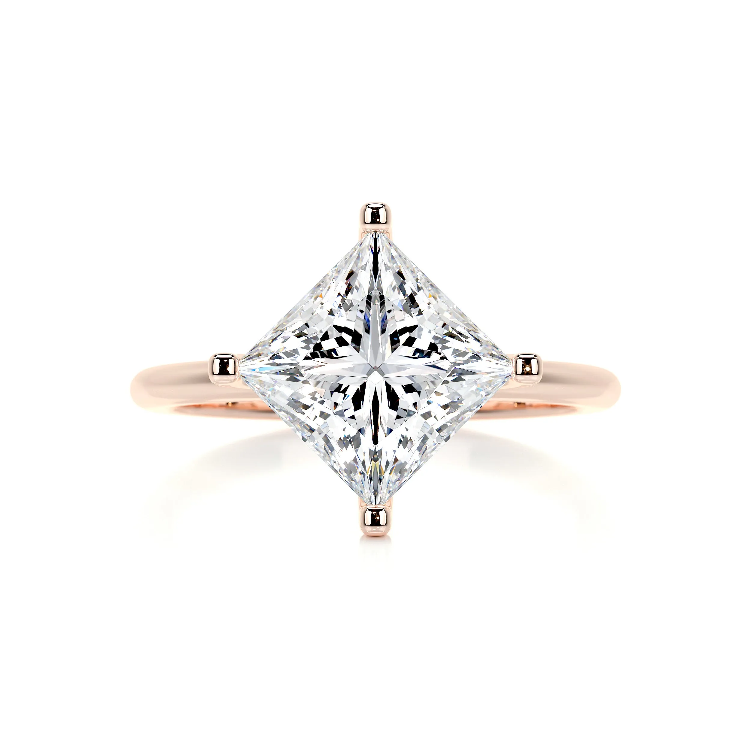 Alma Moissanite & Diamonds Ring -14K Rose Gold