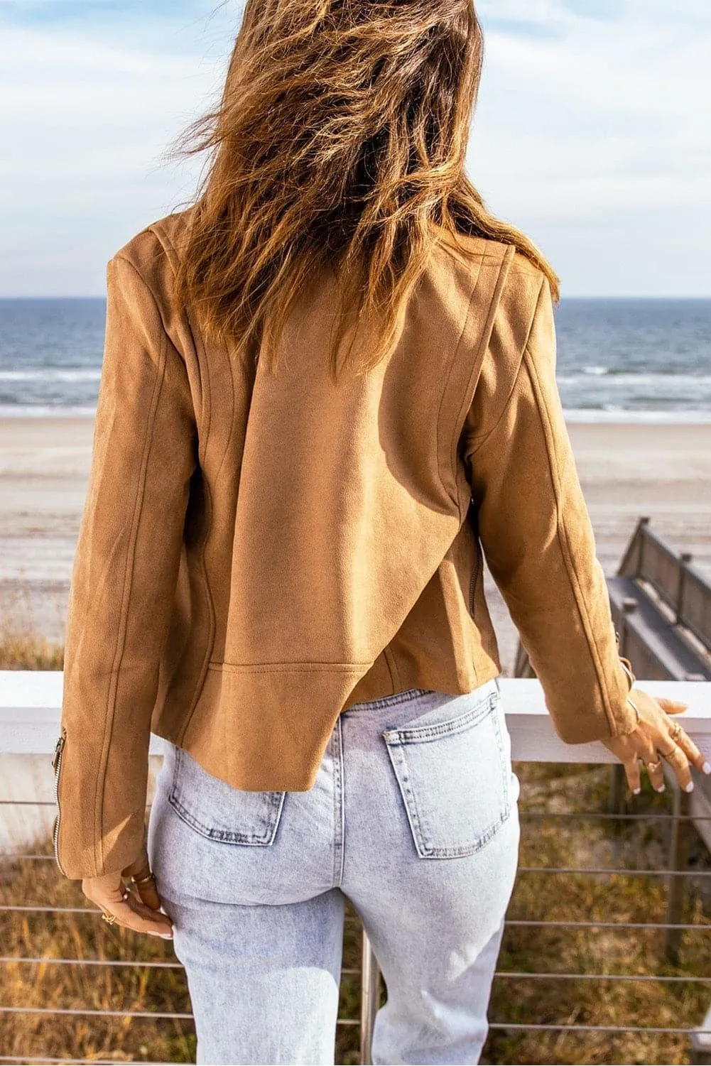 Amber Zip-Up Suede Jacket