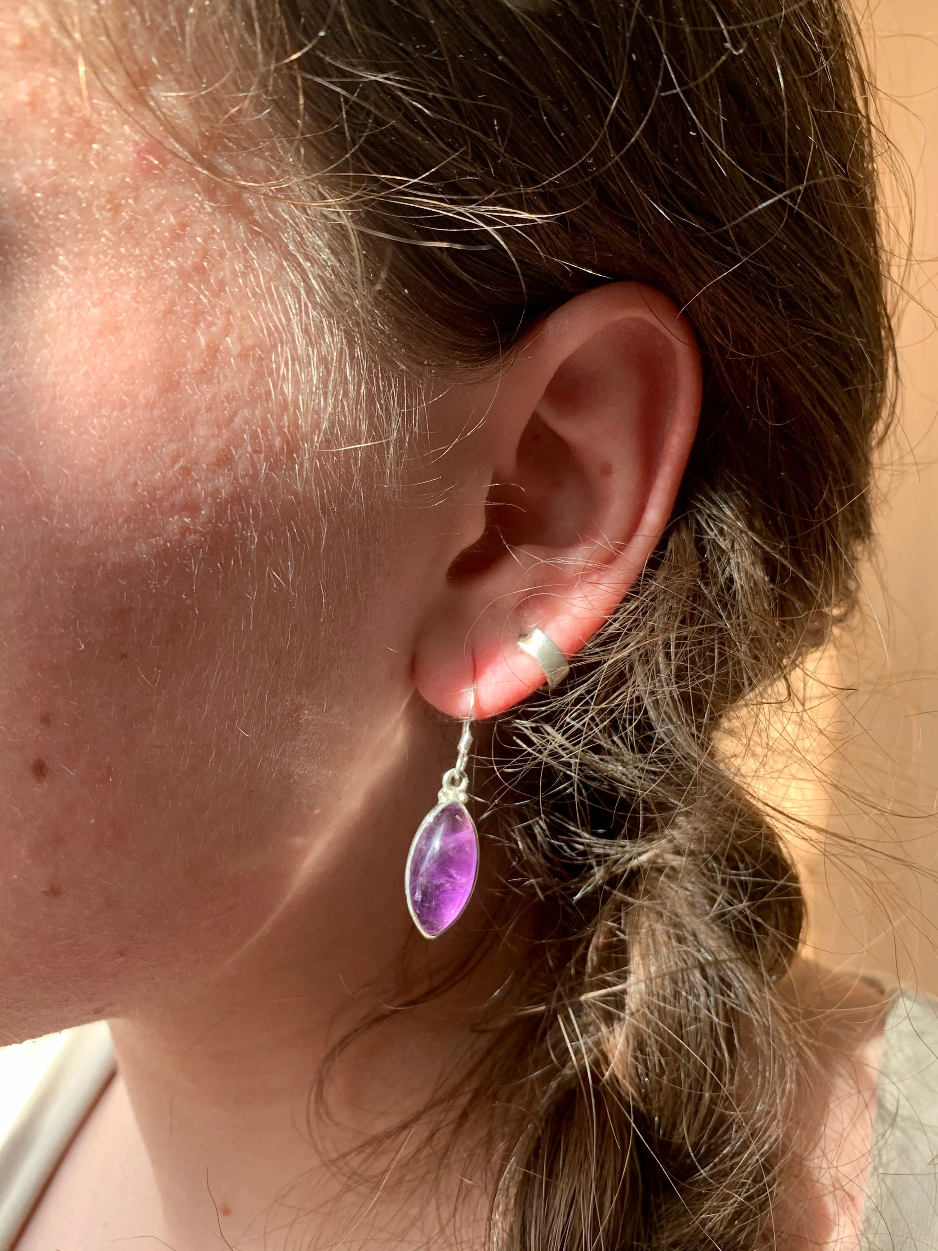 Amethyst Akoni Earrings - Long Marquise