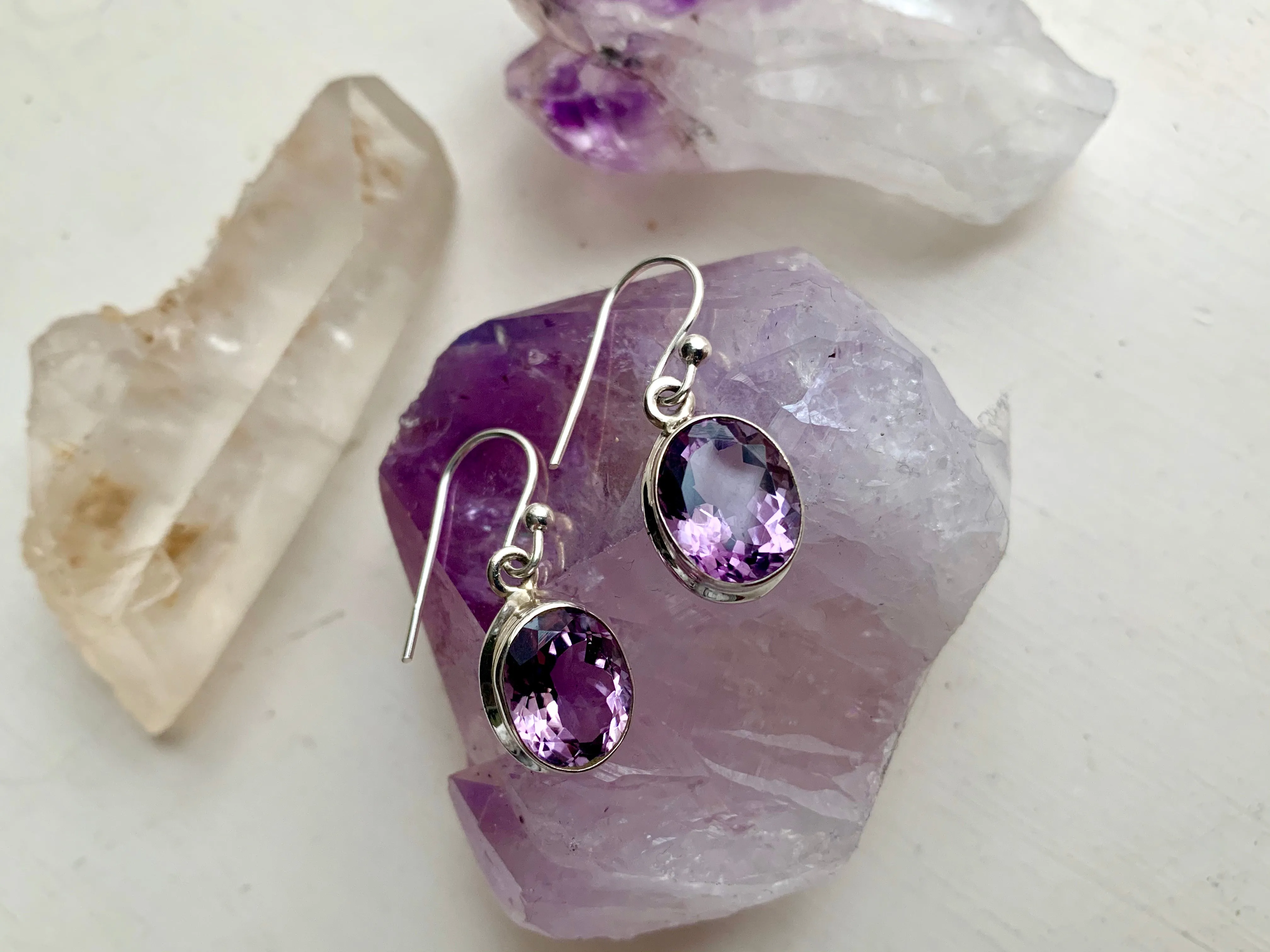 Amethyst Faceted Ari Earrings