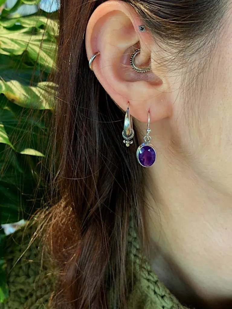 Amethyst Faceted Ari Earrings