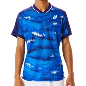 Asics Men Match Graphic Short Sleeve Top - Dive Blue