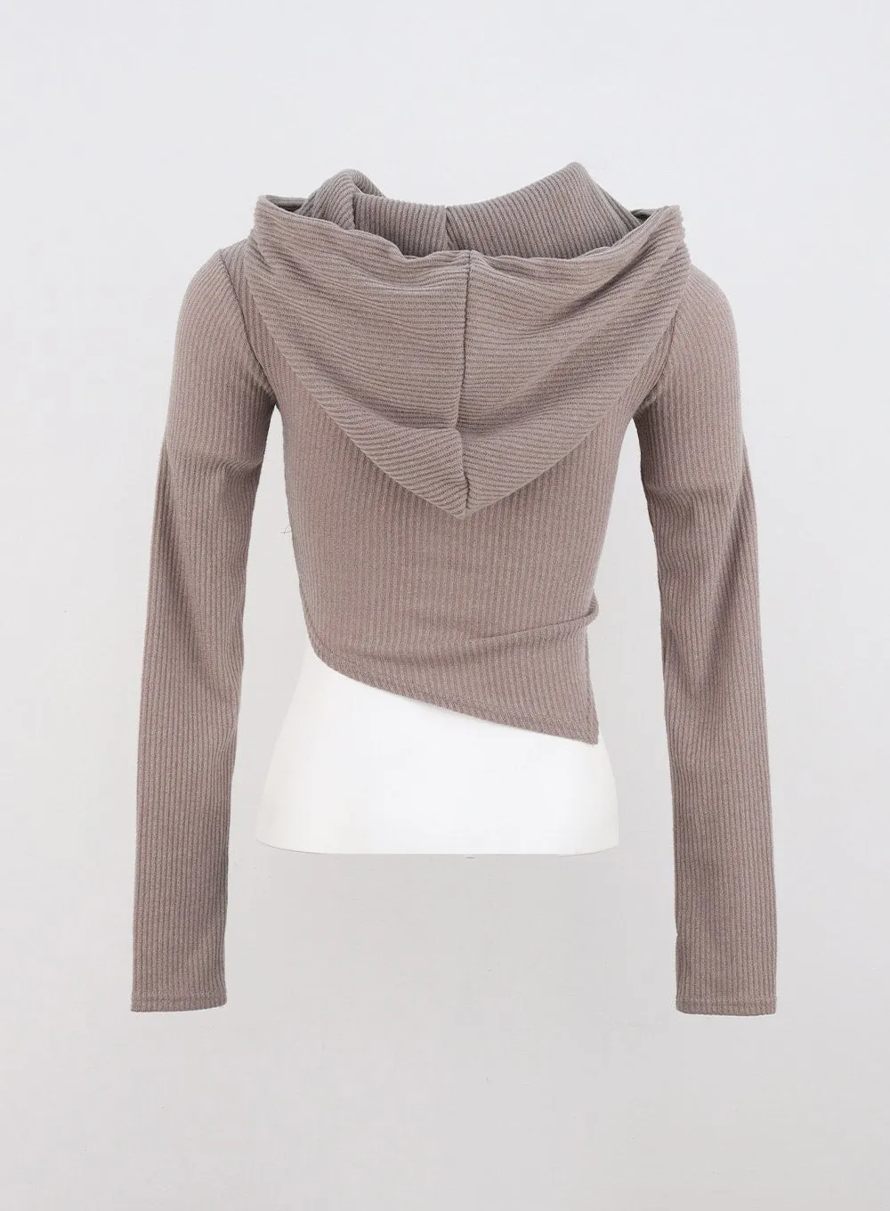 Asymmetrical Crop Hooded Tee CN314