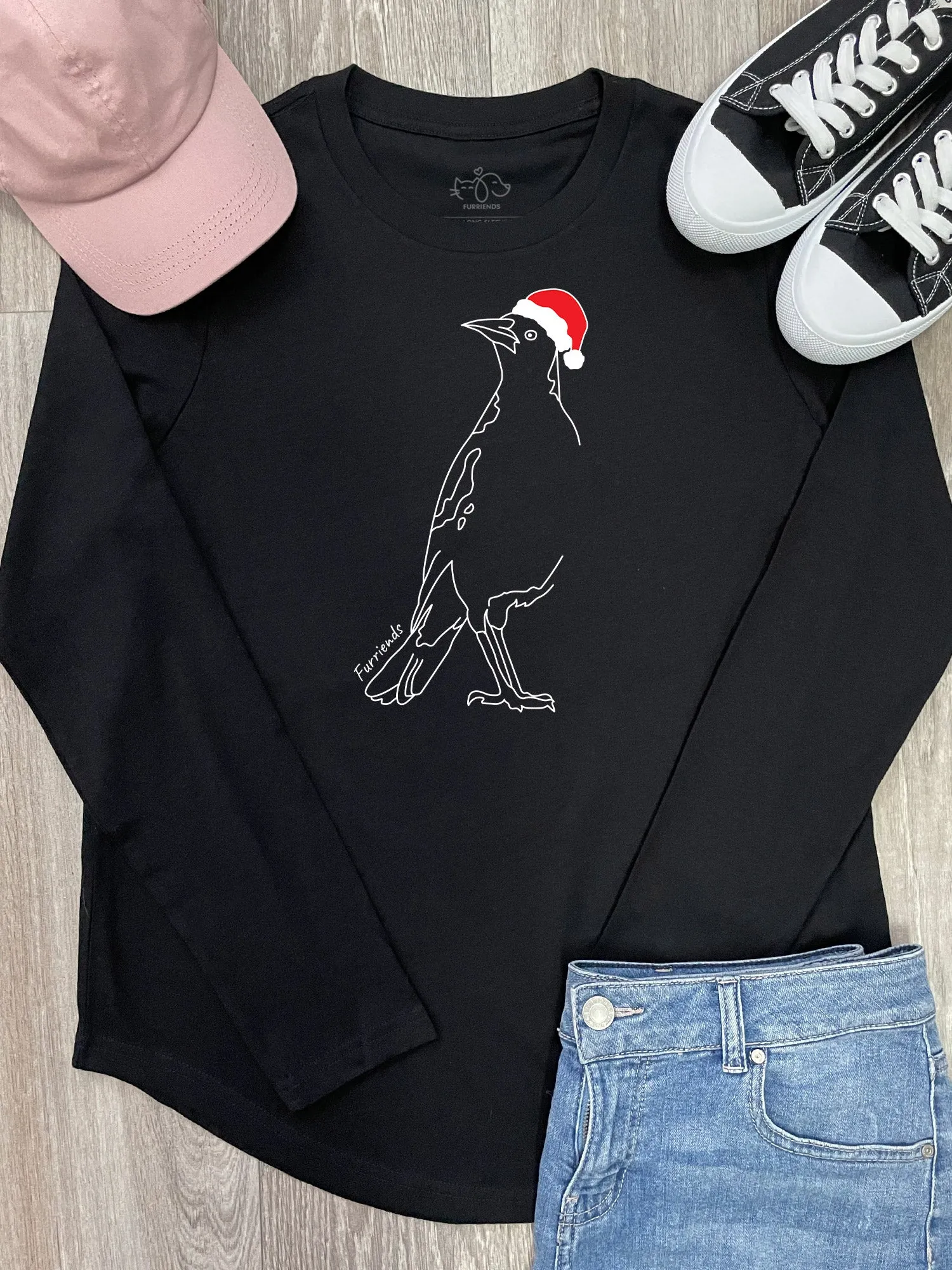 Australian Magpie - Christmas Edition Olivia Long Sleeve Tee