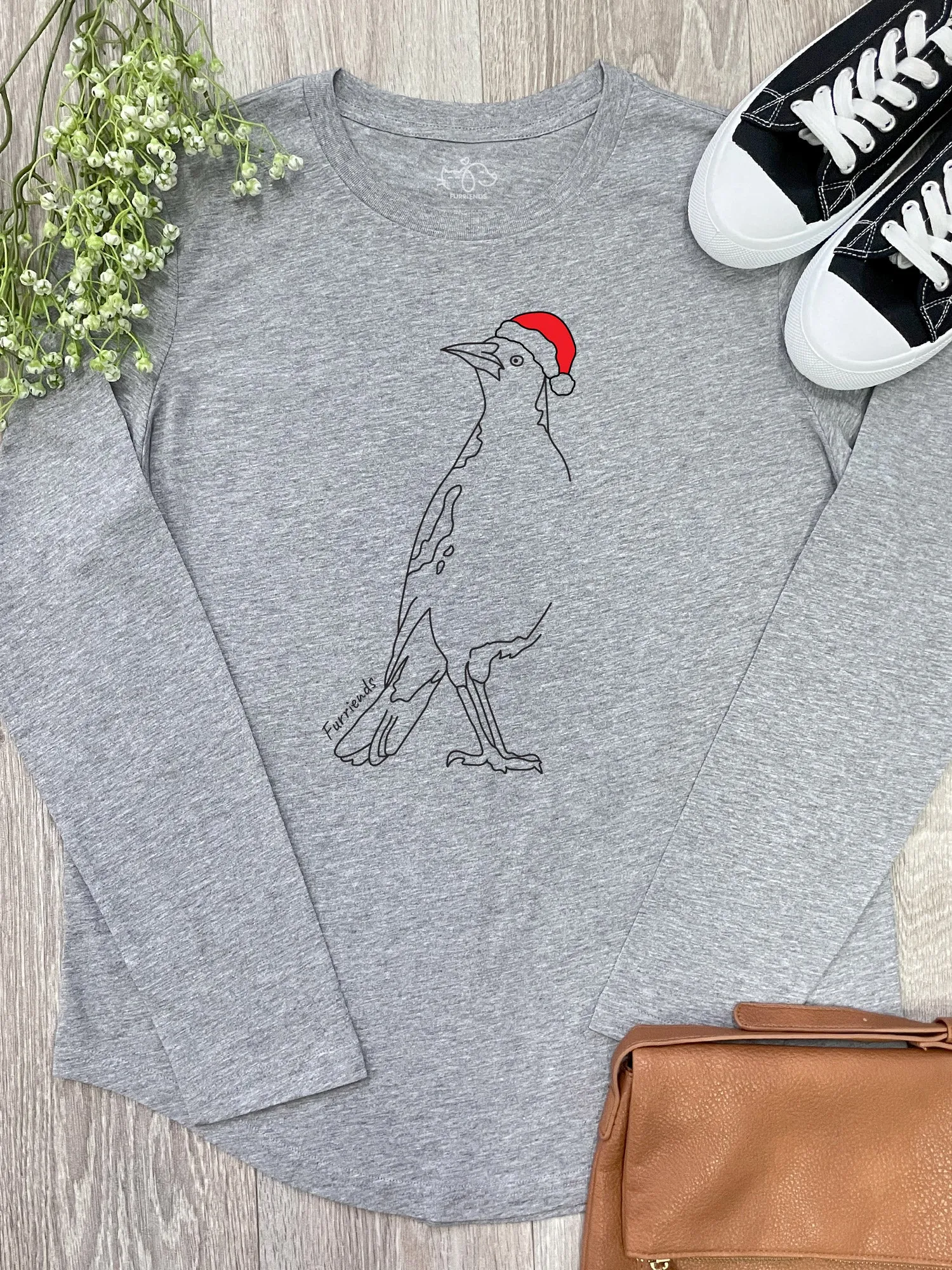 Australian Magpie - Christmas Edition Olivia Long Sleeve Tee