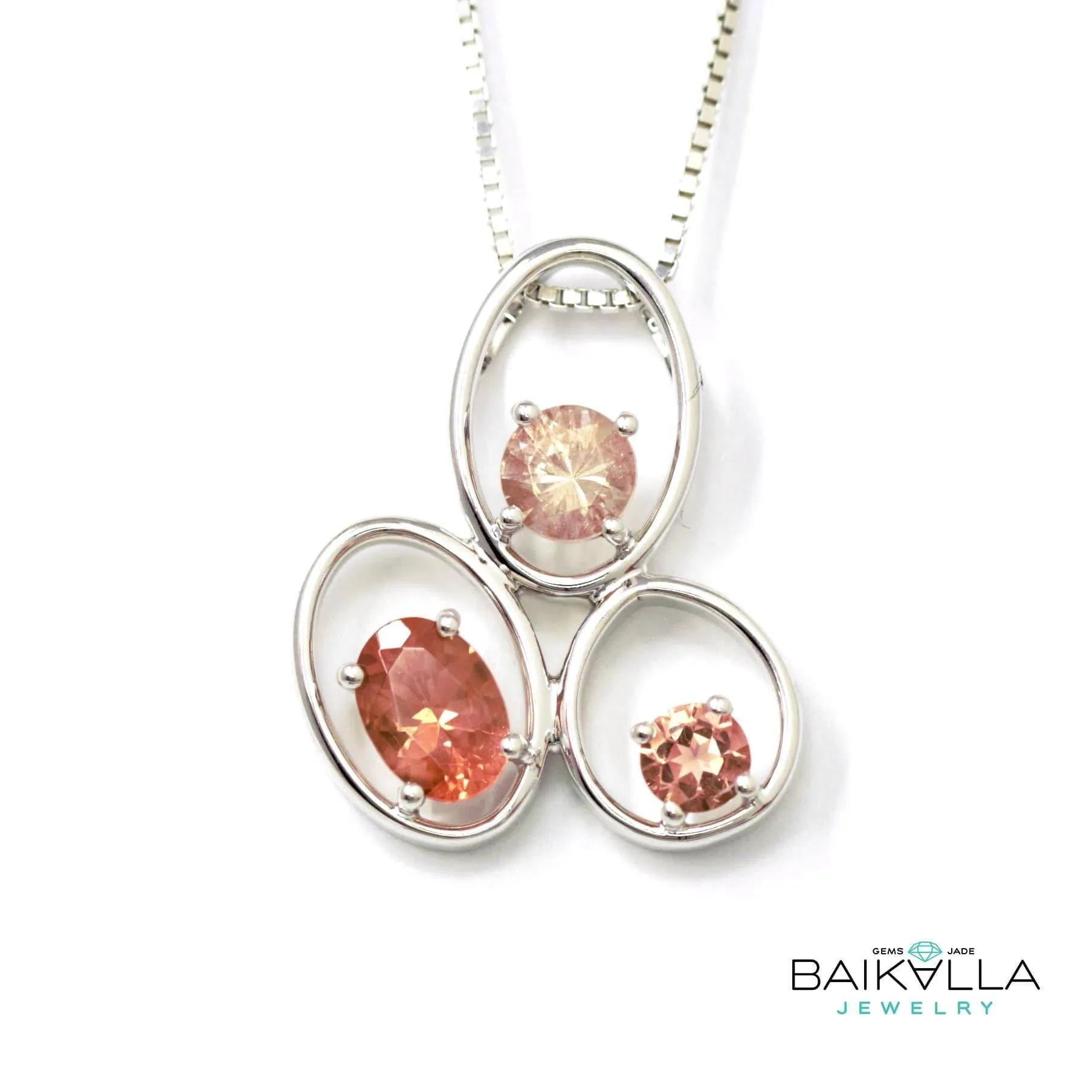 Baikalla? "Charlotte" 14k Gold 3 Oregon Sunstones Pendant Necklace