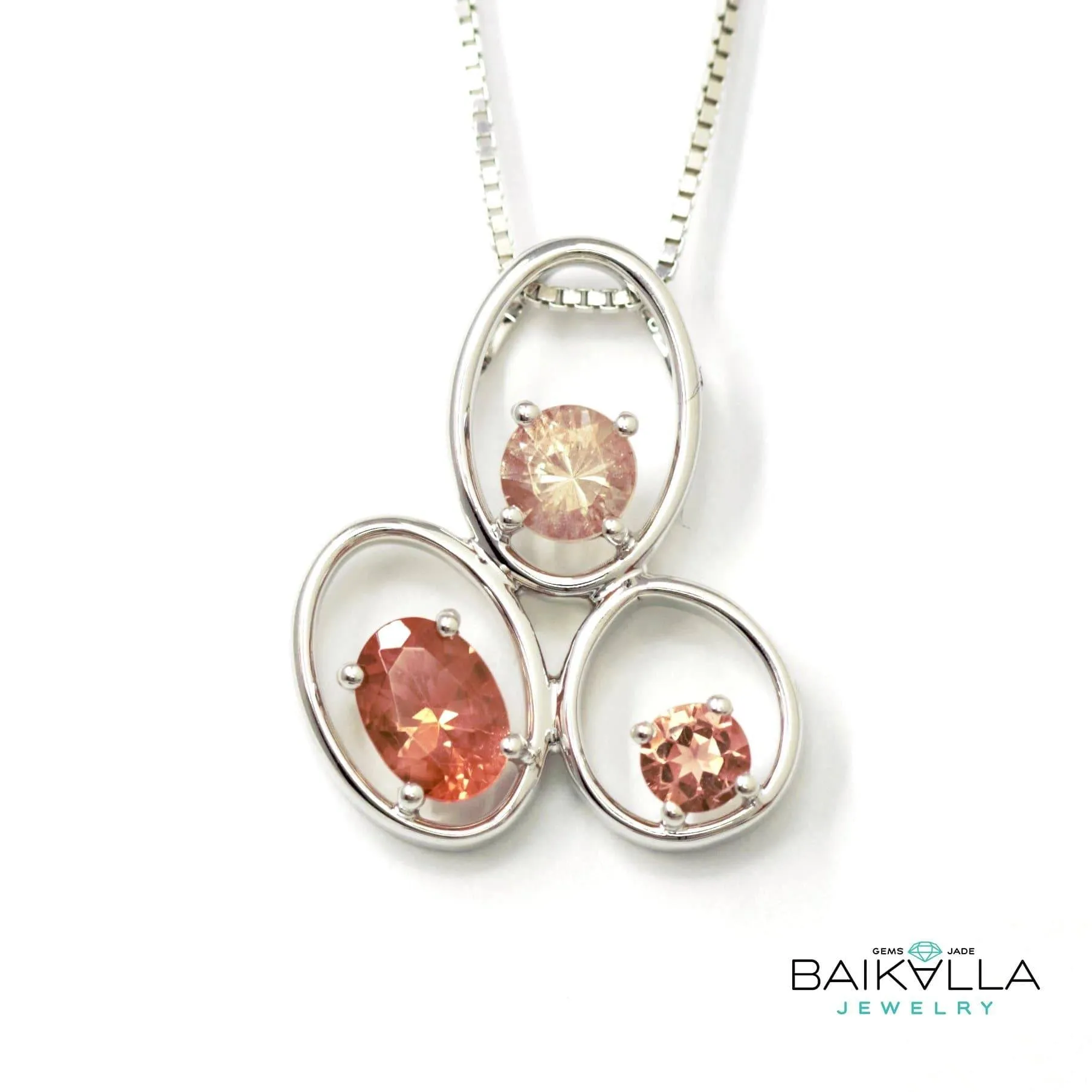 Baikalla? "Charlotte" 14k Gold 3 Oregon Sunstones Pendant Necklace