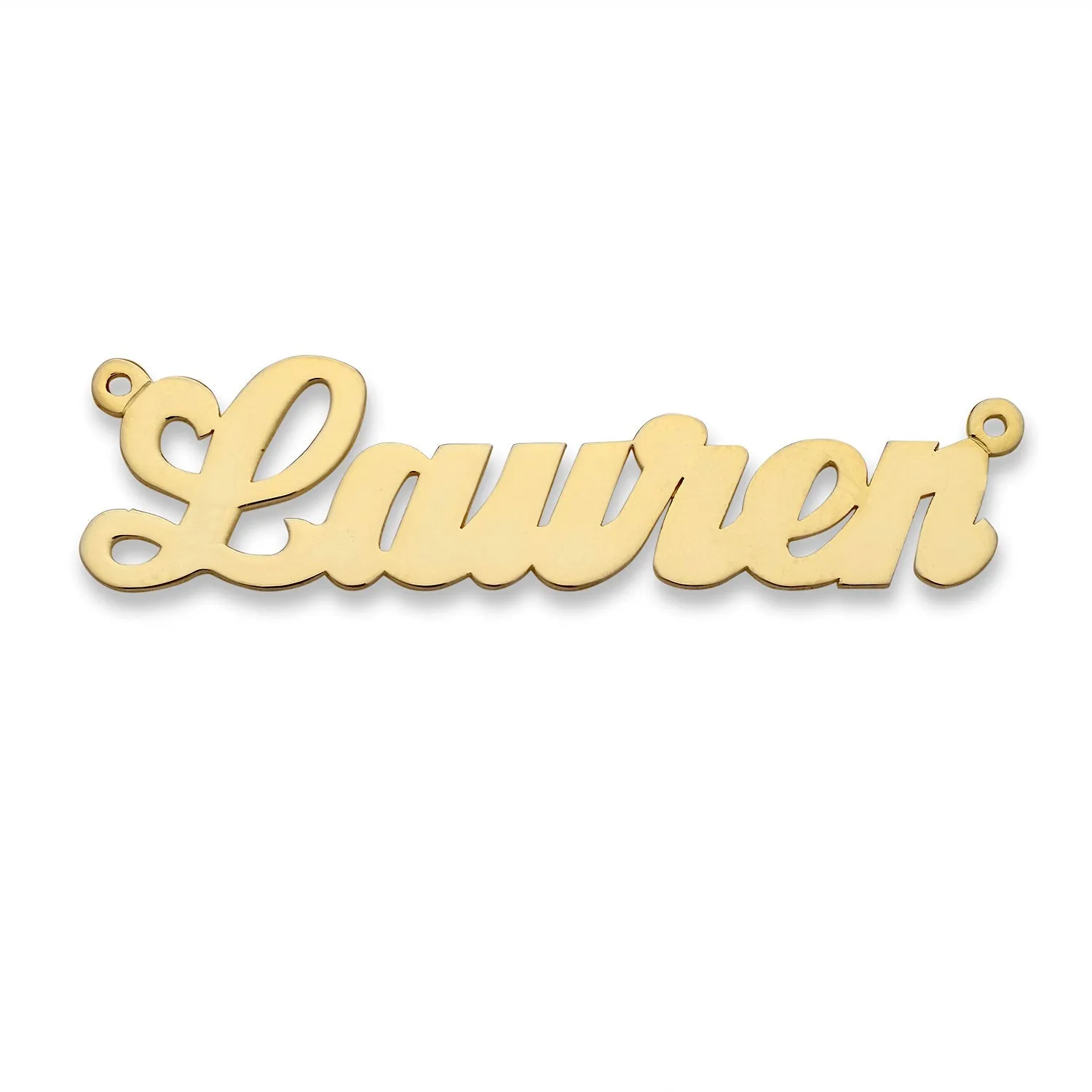 Better Jewelry Simple Script 14K Gold Nameplate Necklace