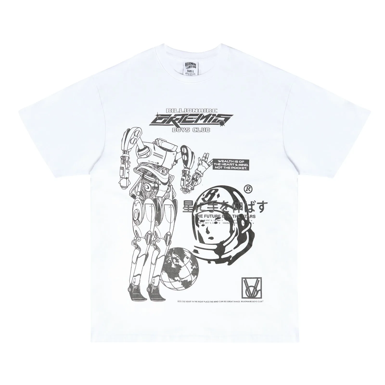 Billionaire Boys Club Men BB Peace SS Tee White (Oversized Fit)