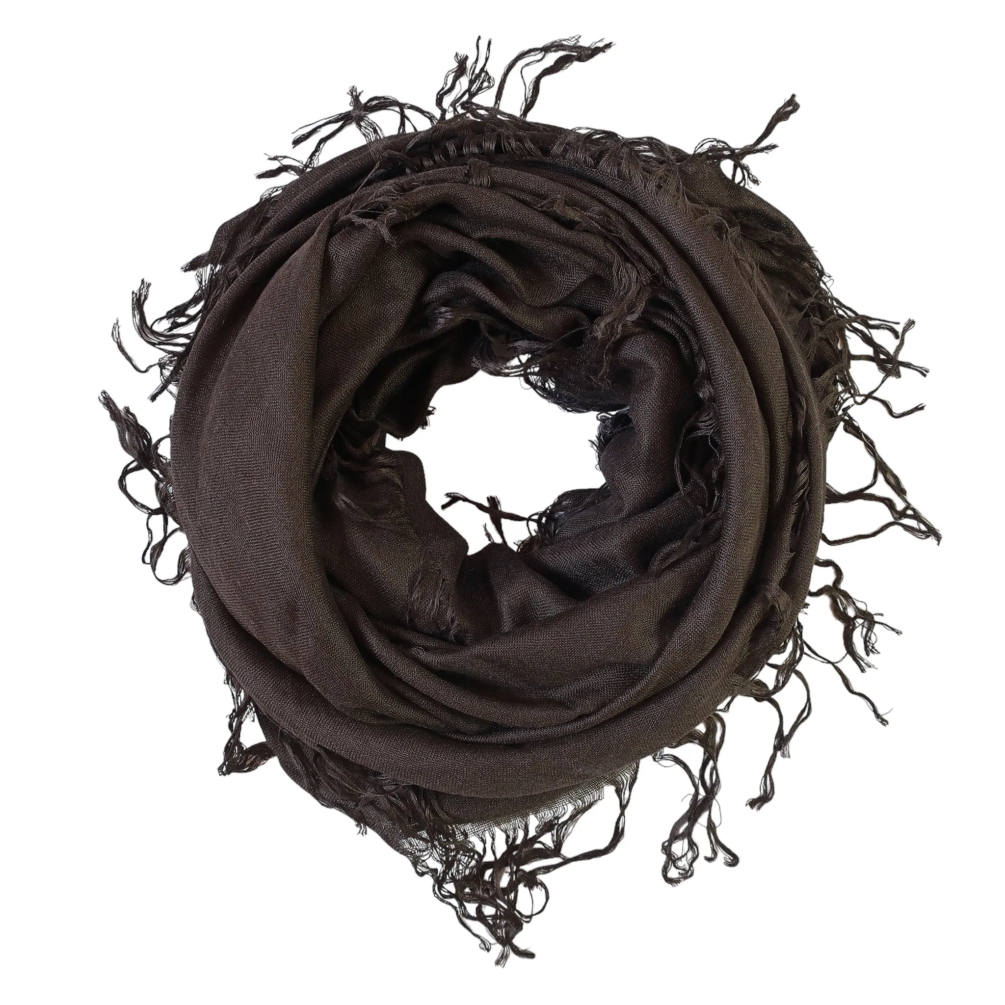 Blue Pacific Tissue Solid Modal and Cashmere Scarf Shawl in Espresso Brown