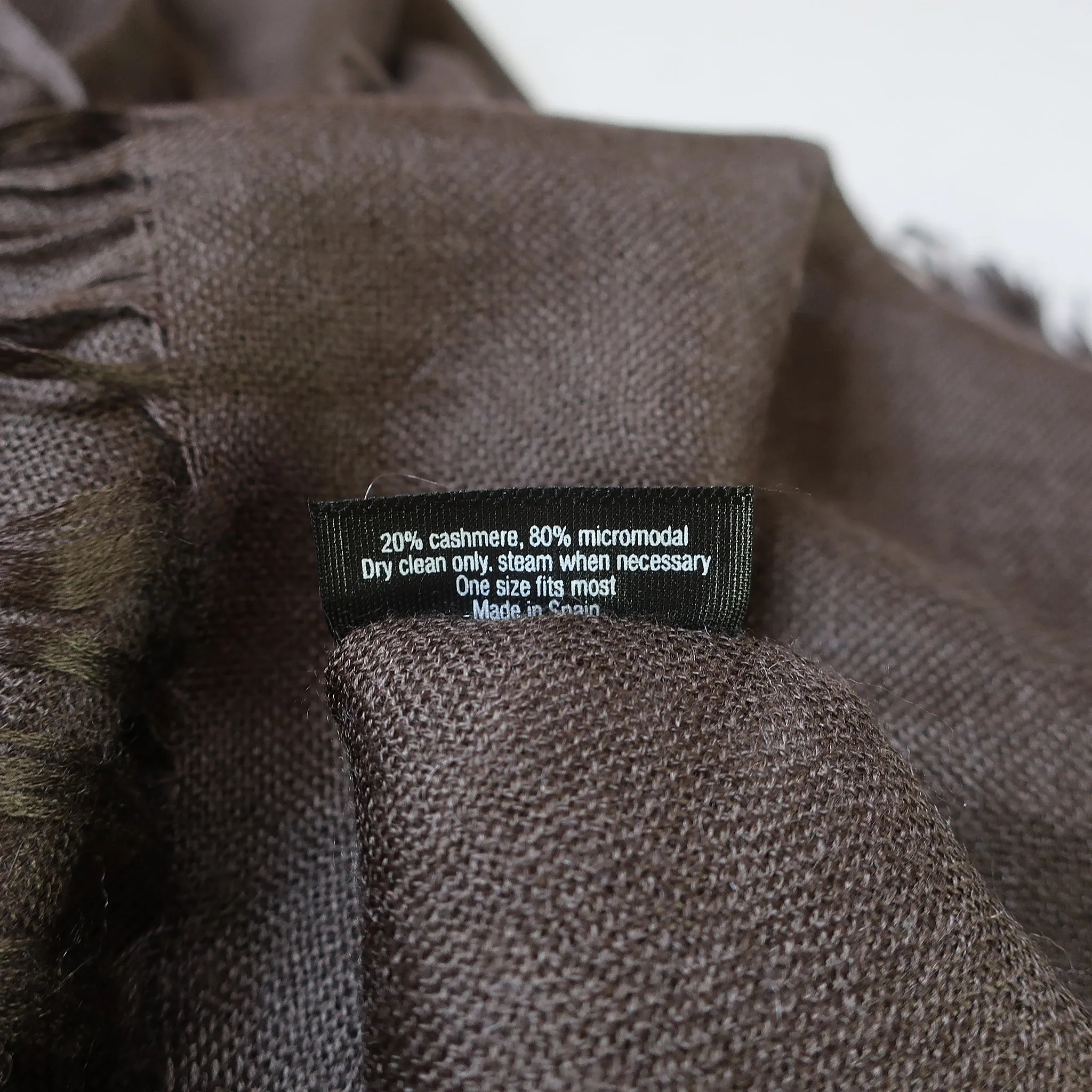 Blue Pacific Tissue Solid Modal and Cashmere Scarf Shawl in Espresso Brown