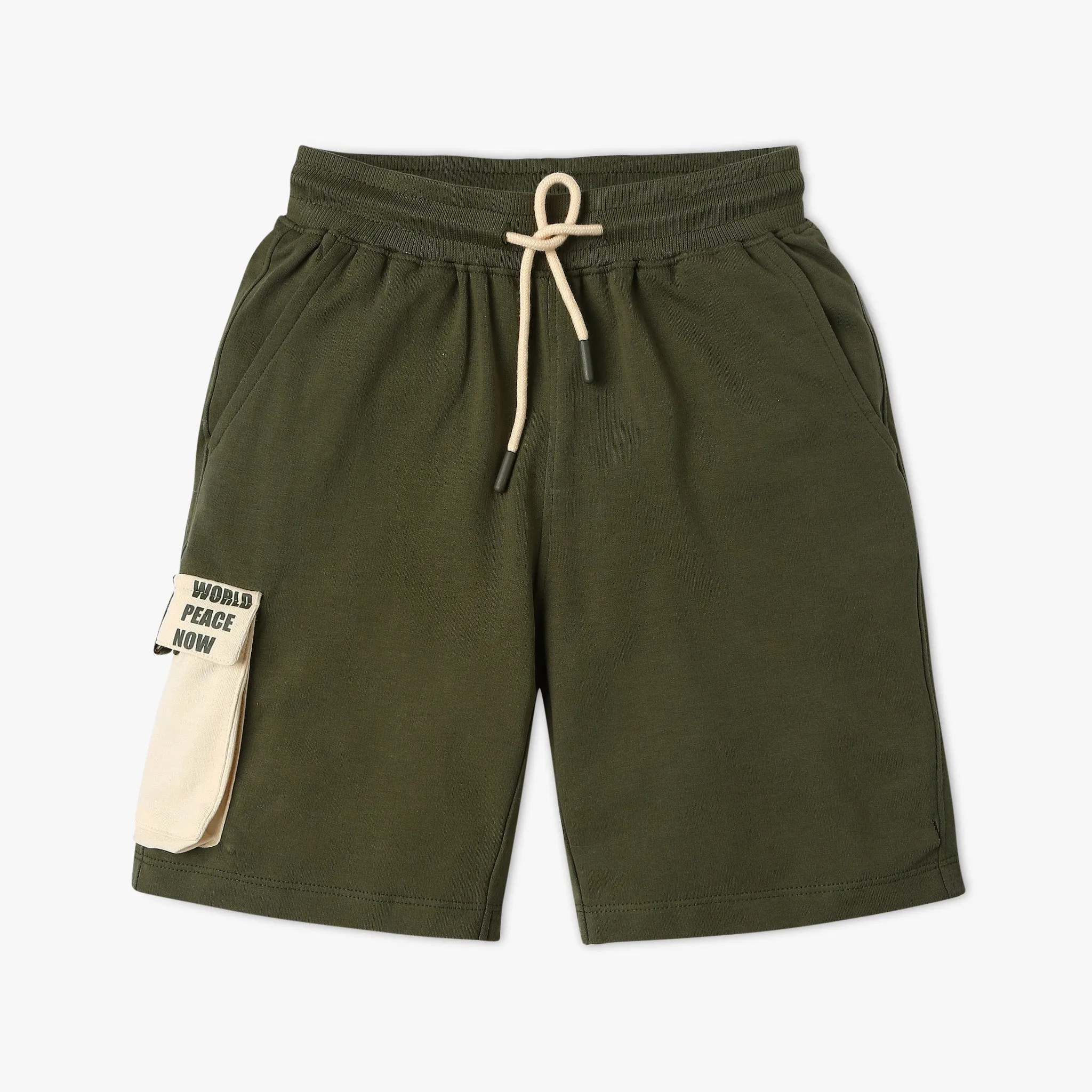 Boy's Regular Fit Solid Mid Rise Shorts