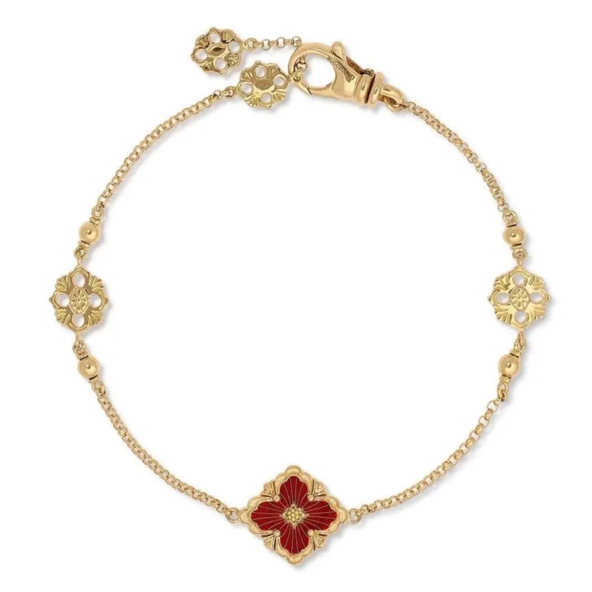 Buccellati - Opera Tulle - Bracelet with Cathedral Red Enamel, 18k Yellow Gold