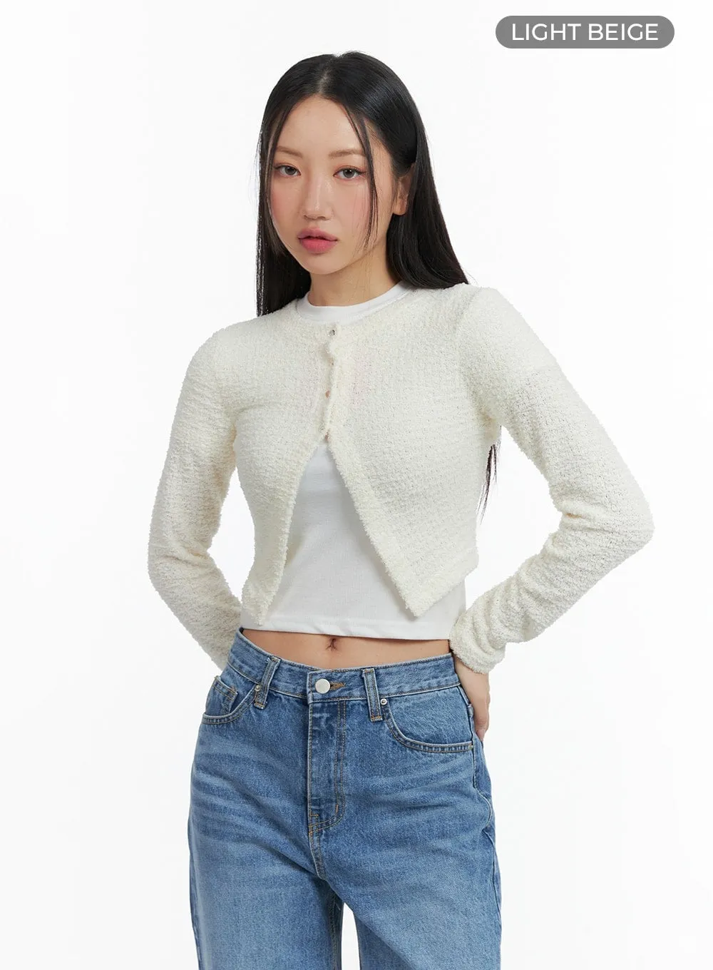 Button-Up Crop Cardigan CM420