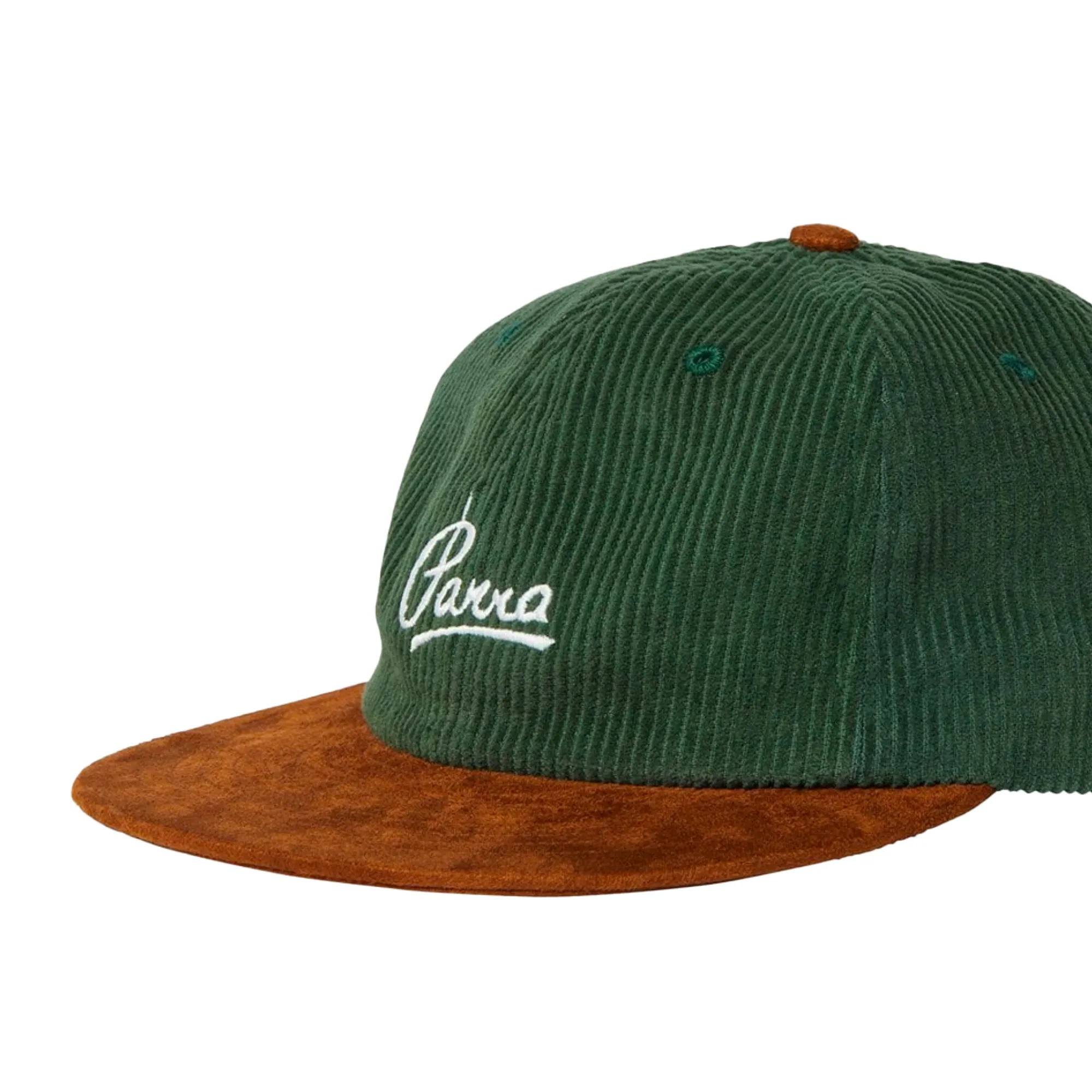 By Parra Painters Script Corduroy 6 Panel Hat Pine Green 50546