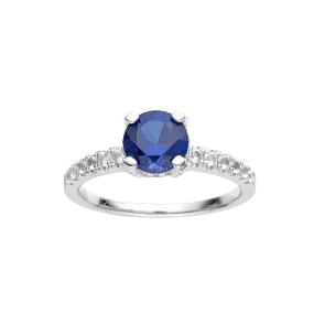 Ceylon Sapphire Round Solitare Ring