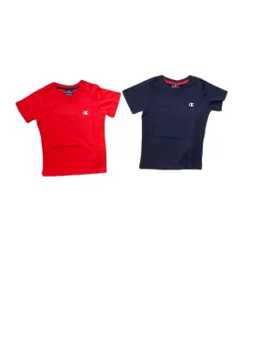 Champion 2 Legacy Basic C-Logo short sleeve boy's t-shirt 306023 RS006 LLR/NNY red blue