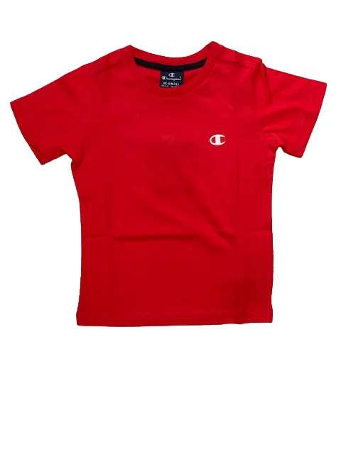 Champion 2 Legacy Basic C-Logo short sleeve boy's t-shirt 306023 RS006 LLR/NNY red blue