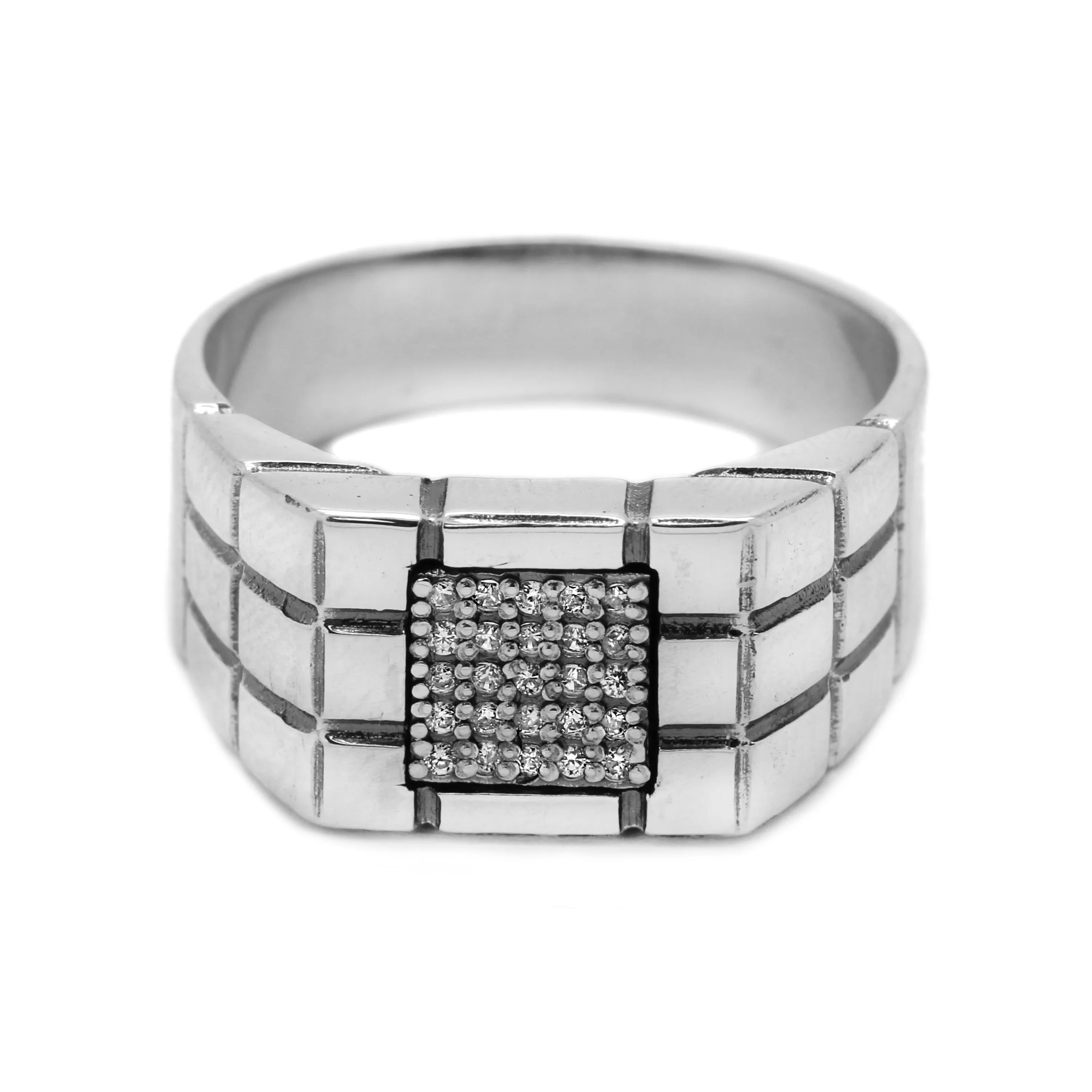 Classic Men's Signet Silver 925 with Zircons