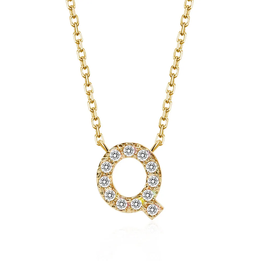 Classic Pavé Initial Q Pendant Necklace