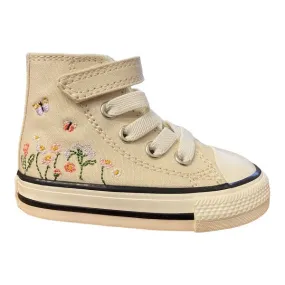 Converse girls' sneakers with floral pattern Chuck Taylor All Star Easy-On A01617C beige