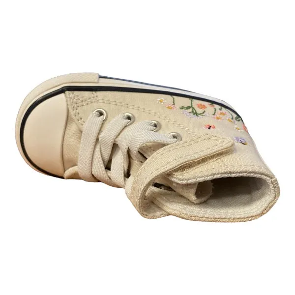 Converse girls' sneakers with floral pattern Chuck Taylor All Star Easy-On A01617C beige